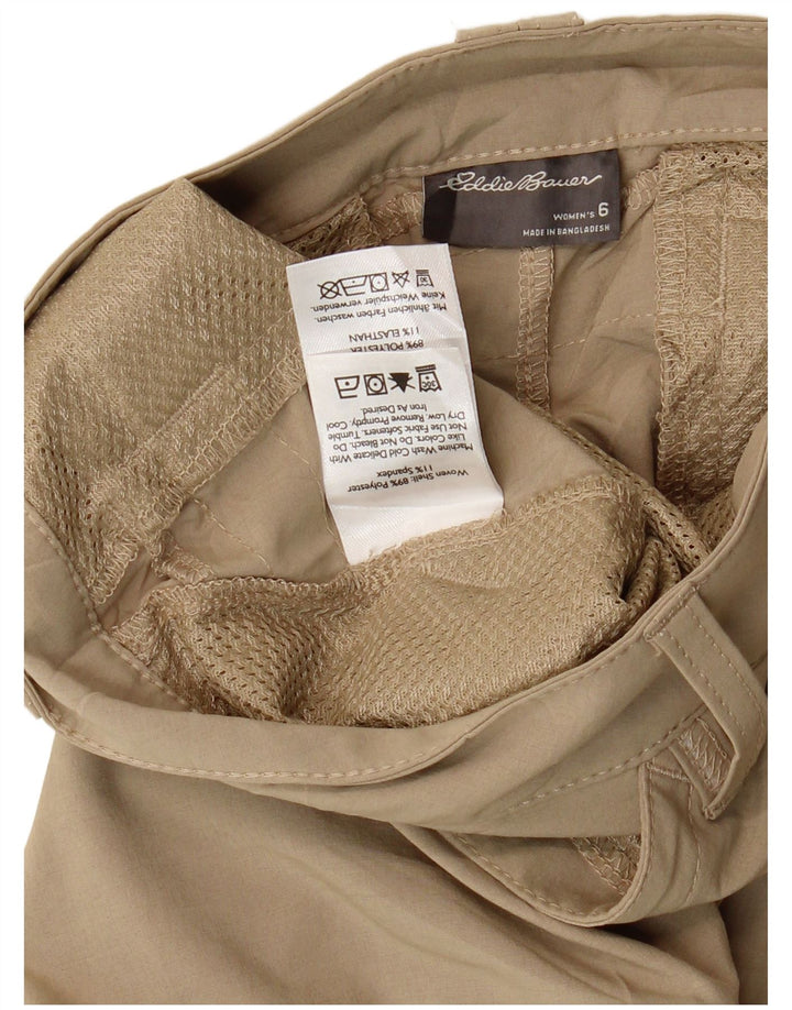 EDDIE BAUER Calça feminina reta cargo capri US 6 médio W30 L21 bege