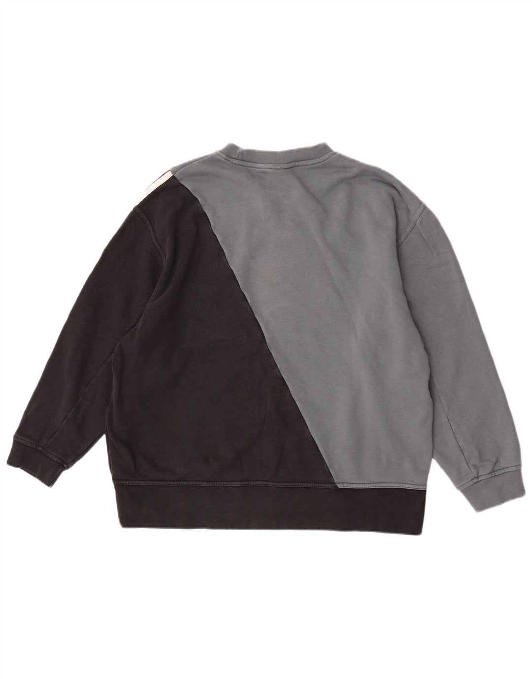 Adidas feminino gráfico moletom jumper UK 12 cinza médio colorblock