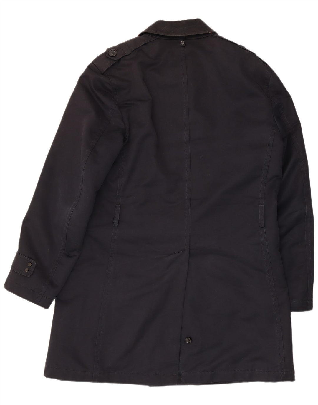Boggi Mens Trench Coat IT 50 Grande Algodão Azul Marinho