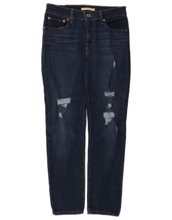 Jeans feminino Levi's Boyfriend Distressed Slim W27 L27 Azul Marinho Algodão