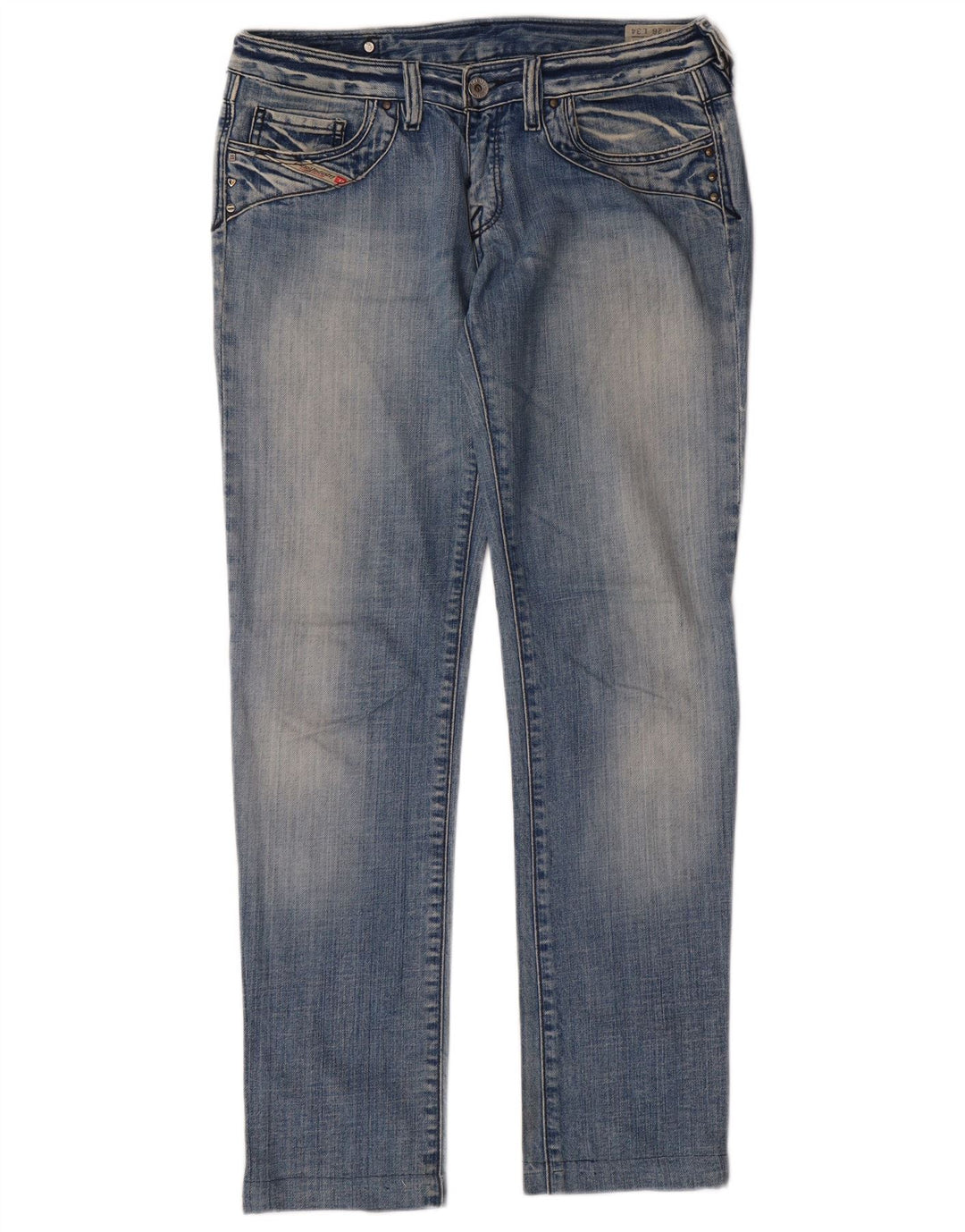 DIESEL feminino Kycut Slim Jeans W26 L29 algodão azul
