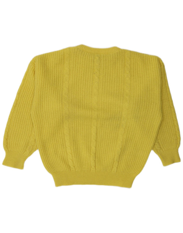 Pulloveria Mens Boat Neck Jumper Sweater Large Yellow