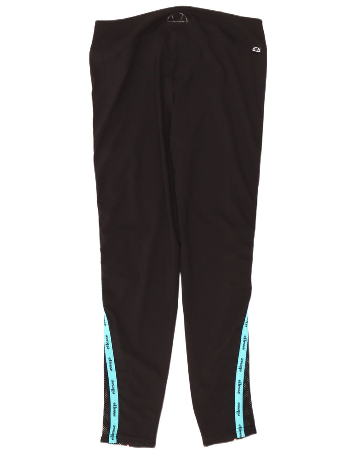 Ellesse Leggings Femininas Gráficas UK 14 Grande Bloco Colorido Preto