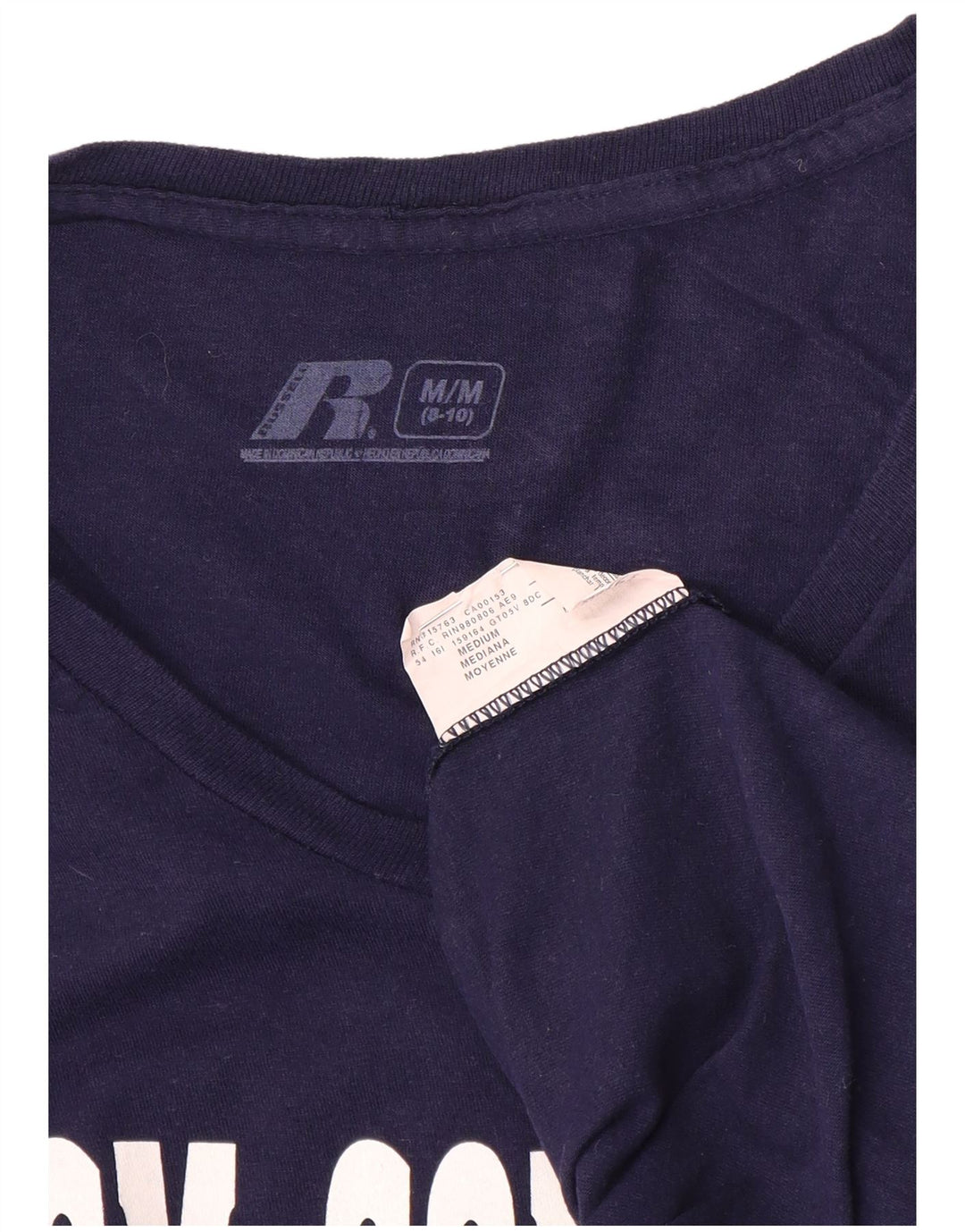 Russell Athletic Boys Camiseta gráfica manga comprida 8-9 anos médio azul marinho