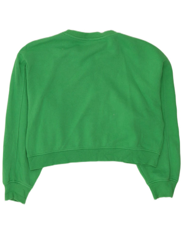 Zara Womens Crop Oversized Moletom Jumper Reino Unido 16 Grande Verde