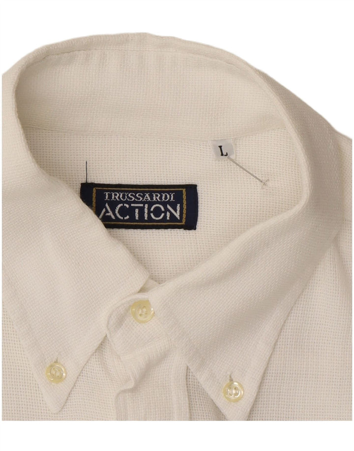 Camisa masculina Trussardi grande branca