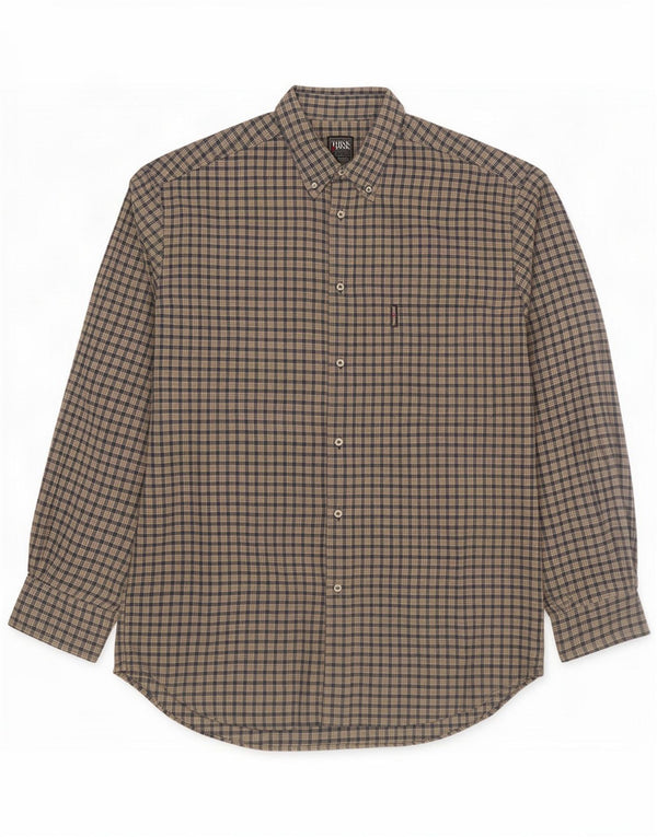 Camisa de flanela masculina rosa Think 2XL algodão xadrez azul marinho