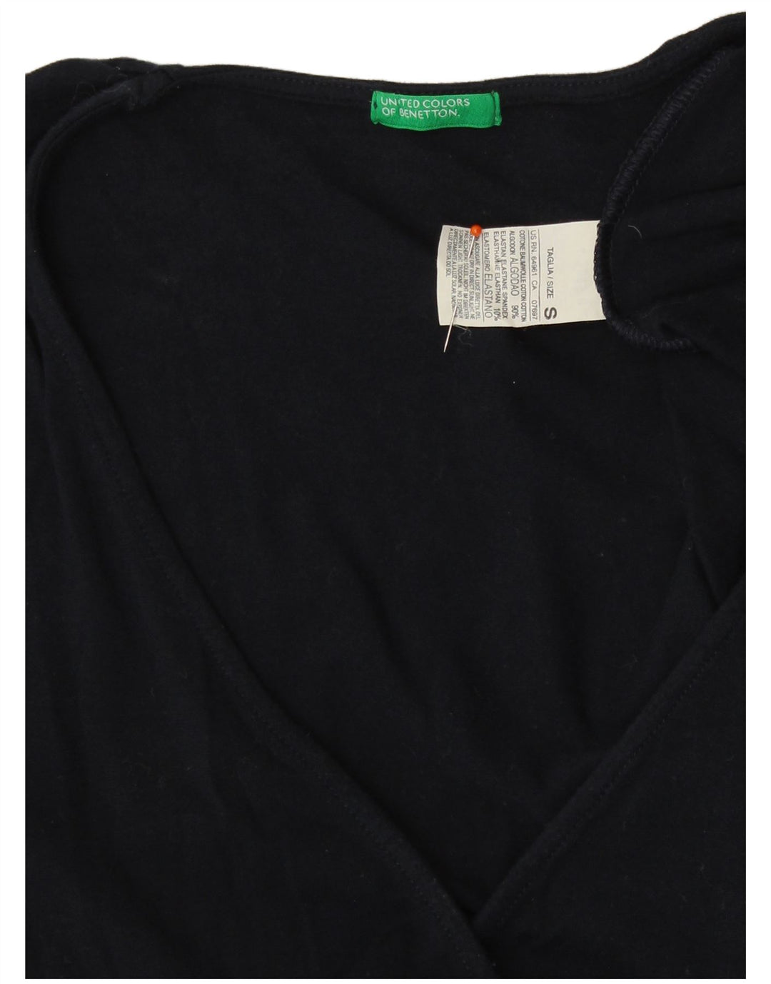 Blusa feminina UNITED COLORS OF BENETTON UK 8 pequena azul marinho clássico