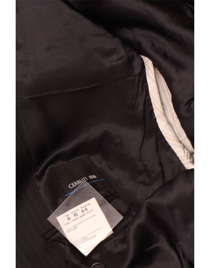 Jaqueta blazer masculina CERRUTI 1881 com 3 botões IT 54 2XL lã listrada preta