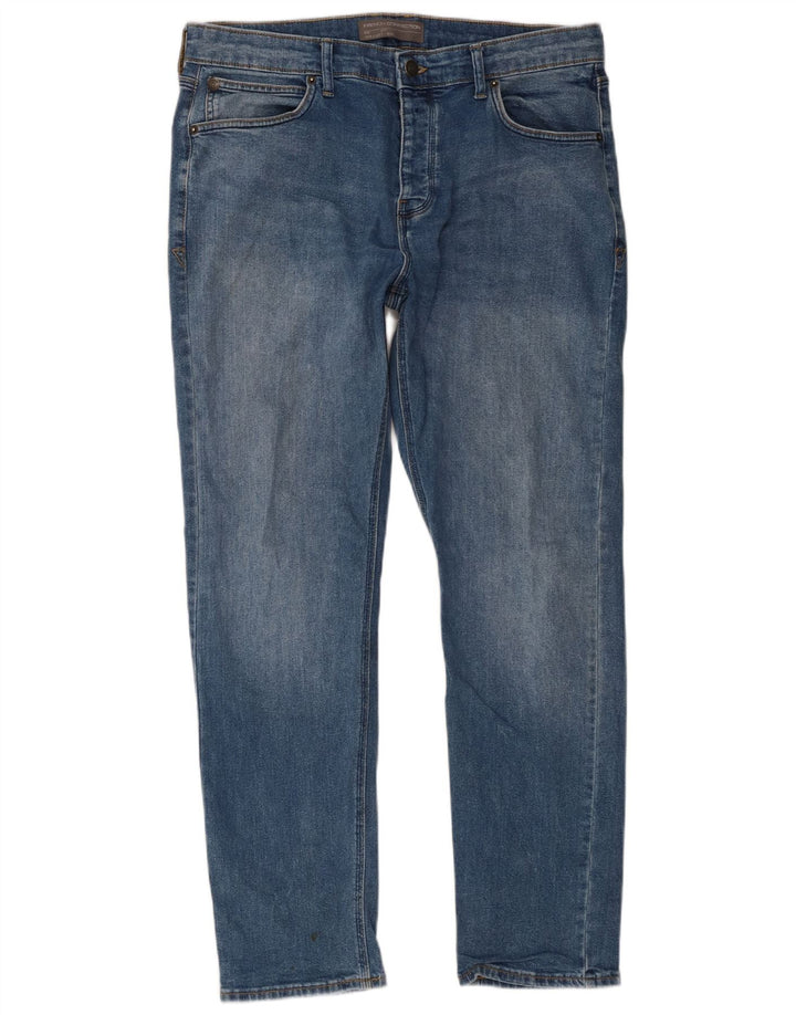French Connection Masculino Slim Jeans W34 L32 Azul Algodão
