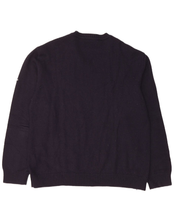 Suéter masculino NAVIGARE com decote em V XL azul marinho Argyle/Diamante