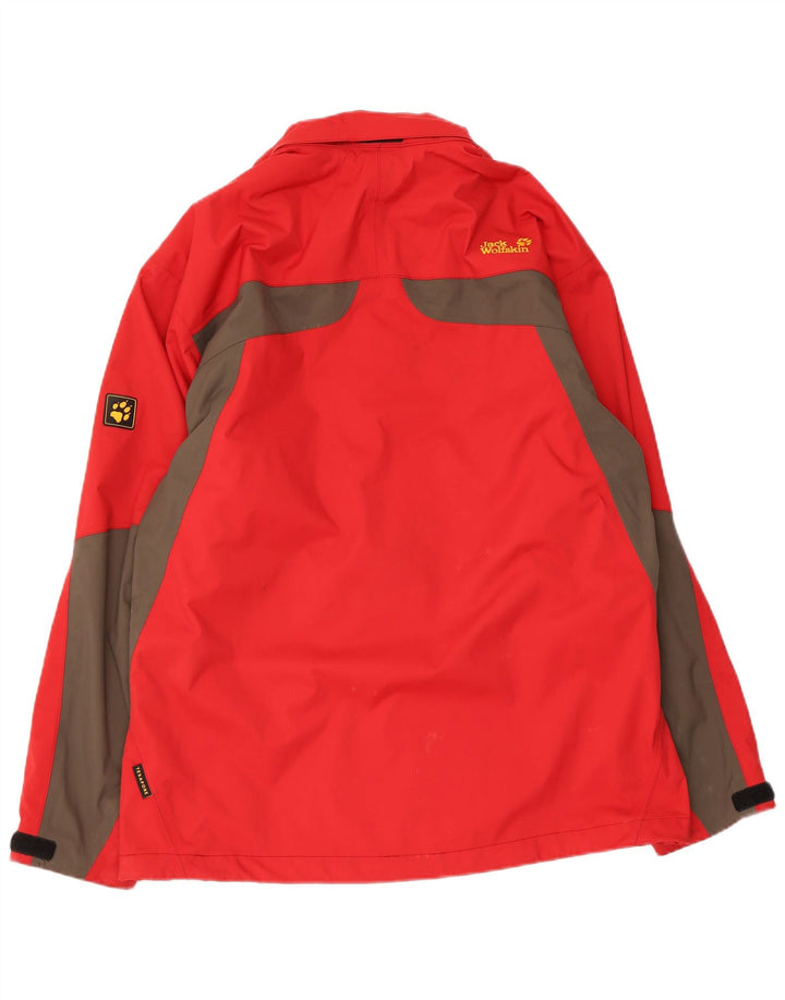 Jaqueta de chuva masculina Jack Wolfskin Reino Unido 40/42 grande poliamida vermelha