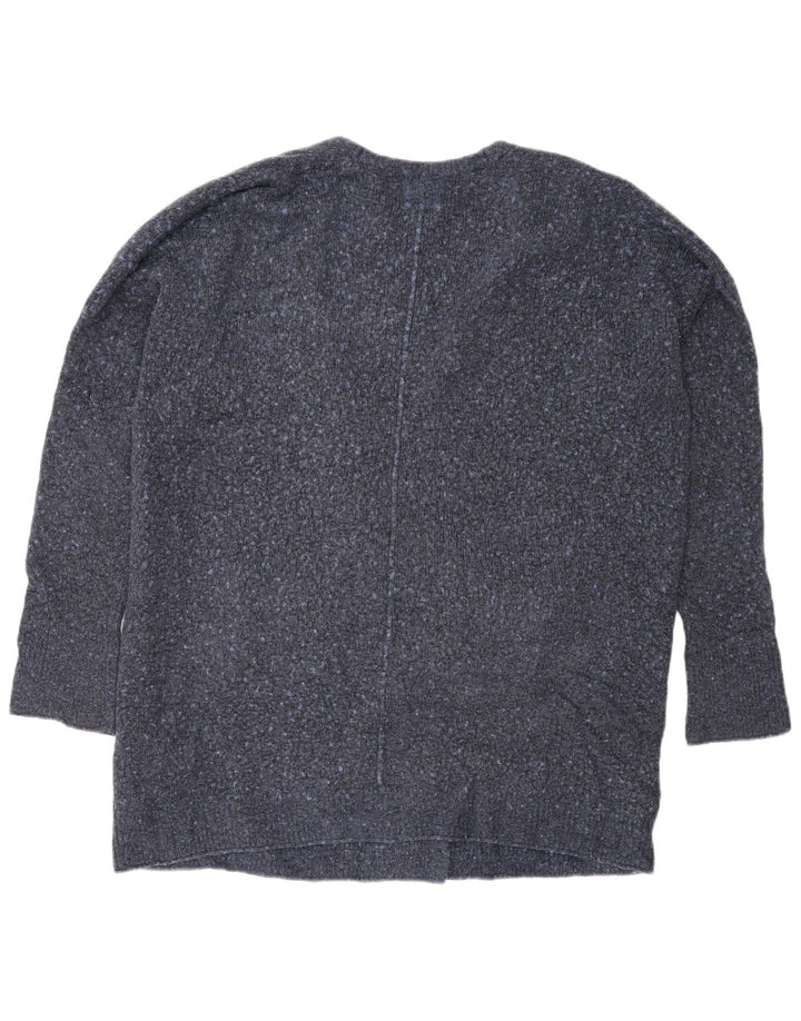 Suéter cardigã aberto feminino White Stuff Reino Unido 18 XL azul marinho manchado