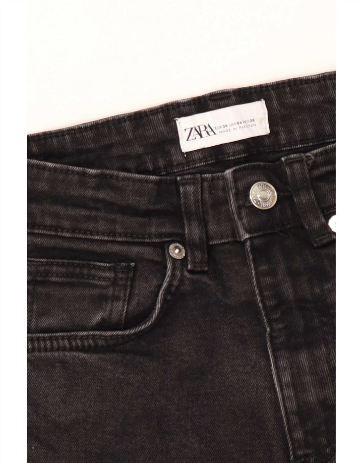 Zara Calça jeans feminina cropped EU 36 XS W26 L23 preta