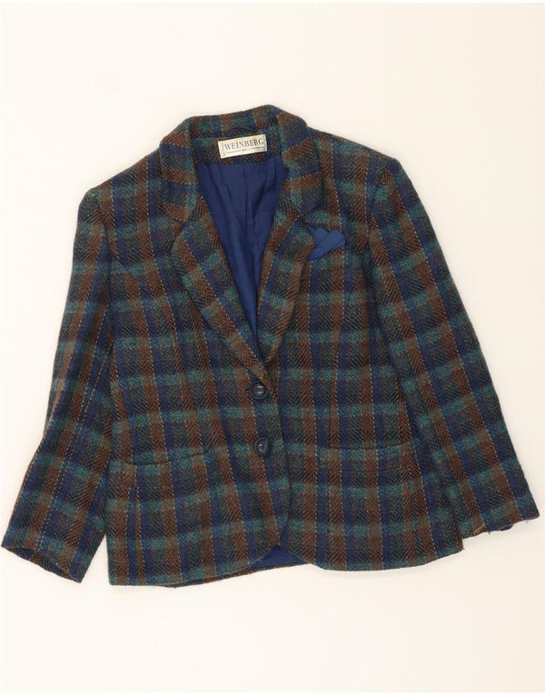 Conjunto de saia feminina WEINBERG com 2 botões e 2 peças UE 44 XL W30 xadrez azul marinho