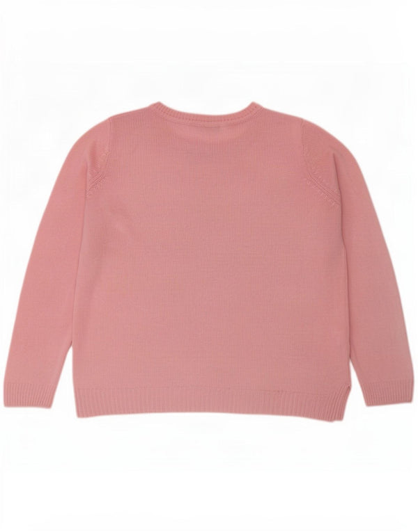 Suéter feminino Marks & Spencer com gola canoa e gola redonda Reino Unido 16 grande rosa