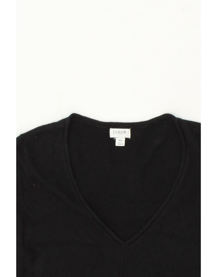 J. CREW Womens V-Neck Jumper Sweater UK 6 XS Black Cotton Vintage J. Crew and Second-Hand J. Crew from Messina Hembry 