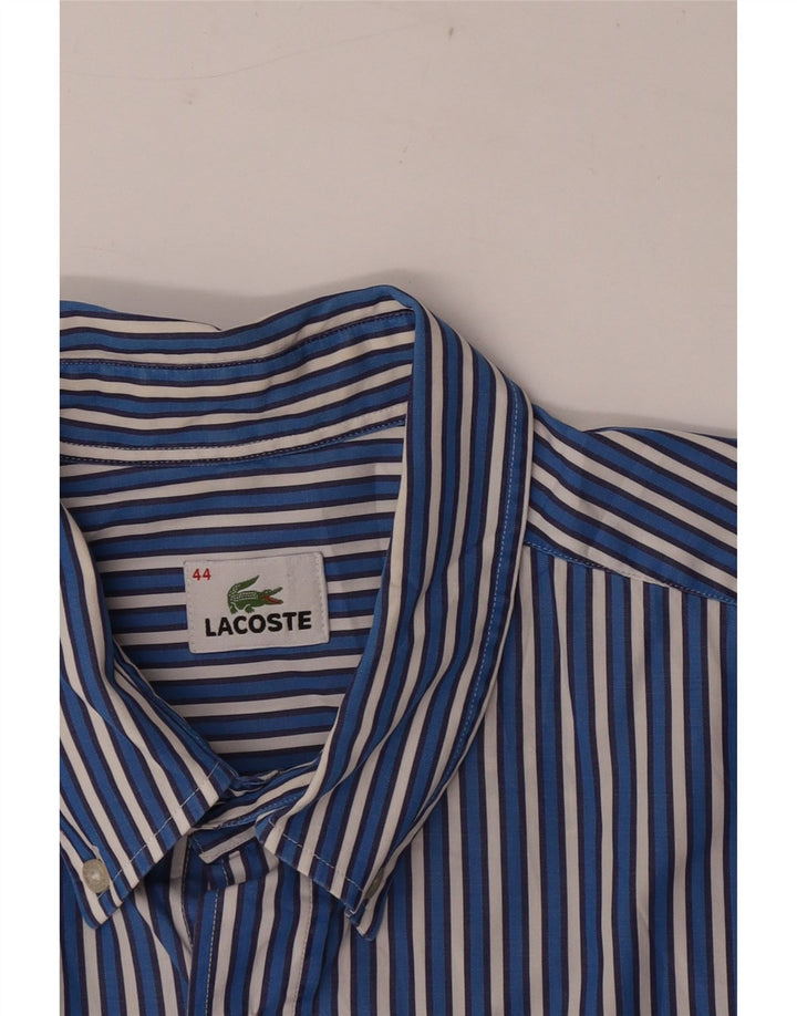 Lacoste camisa masculina de manga curta tamanho 44 XL listra azul