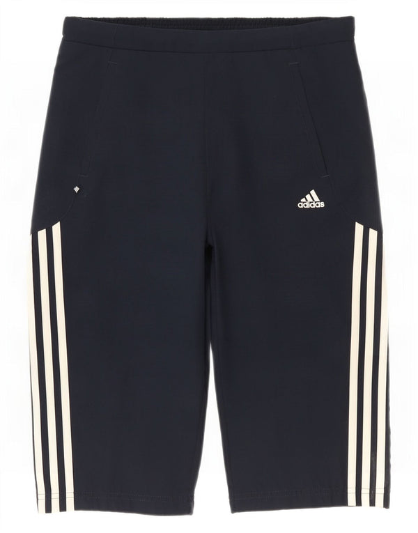 Adidas Womens Bermuda Sport Shorts UK 12 Médio Azul Marinho Poliéster