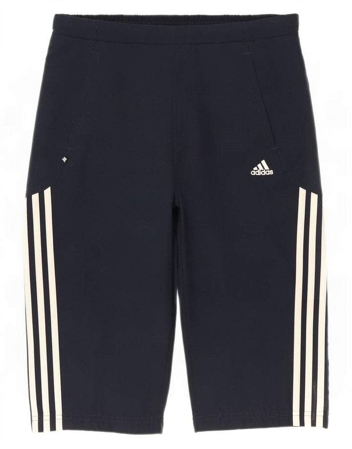 Adidas Womens Bermuda Sport Shorts UK 12 Médio Azul Marinho Poliéster