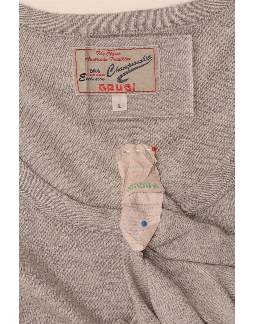 Blusa masculina Brugi de algodão cinza grande