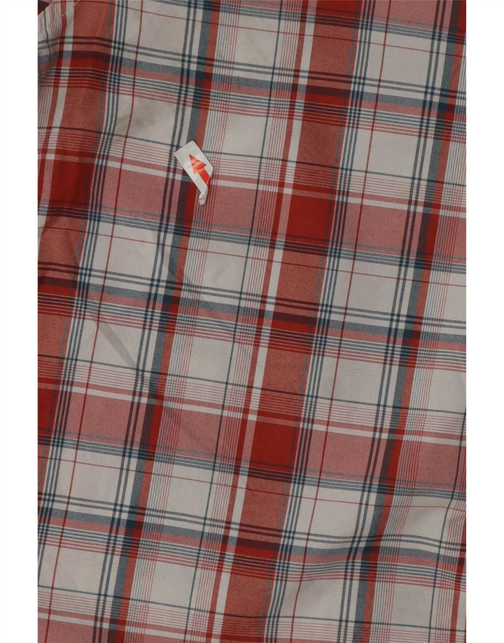 Rohan Camisa masculina de manga curta pequena poliamida xadrez vermelha