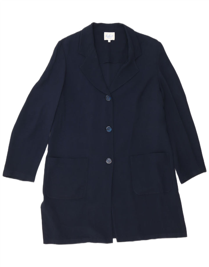 Sobretudo feminino Luisa Spagnoli IT 50 XL azul marinho acetato