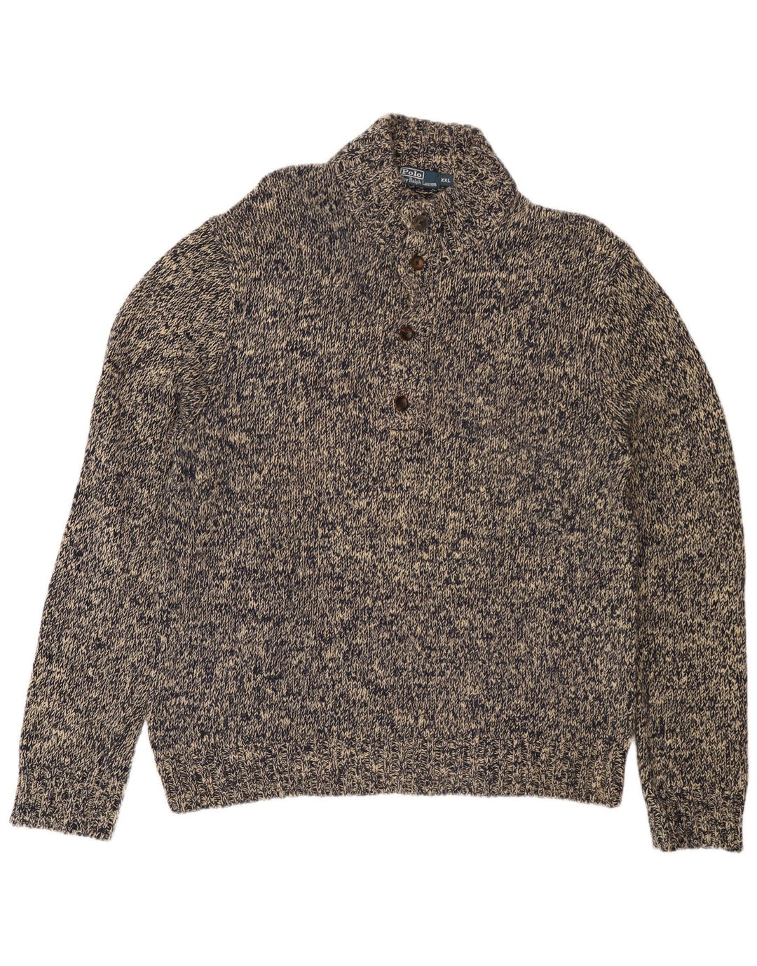 Suéter masculino POLO RALPH LAUREN com gola redonda e algodão manchado cinza 2XL