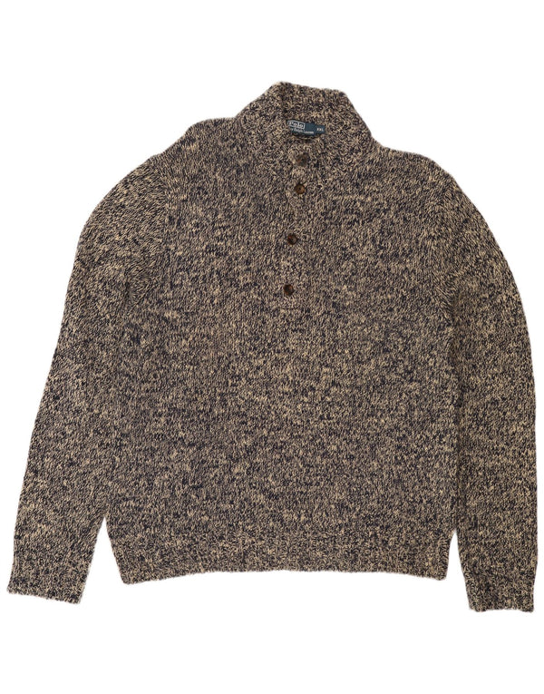 Suéter masculino POLO RALPH LAUREN com gola redonda e algodão manchado cinza 2XL