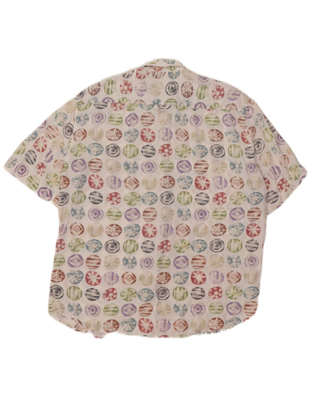 Camisa masculina Giunco de manga curta tamanho 42 16 1/2 grande multicolorida geométrica