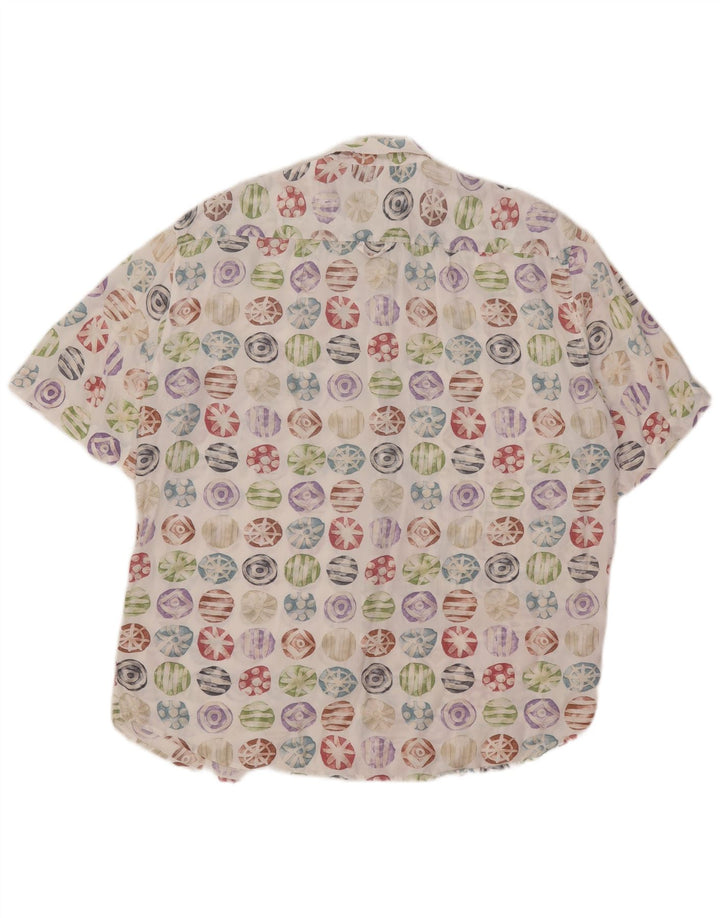 Camisa masculina Giunco de manga curta tamanho 42 16 1/2 grande multicolorida geométrica