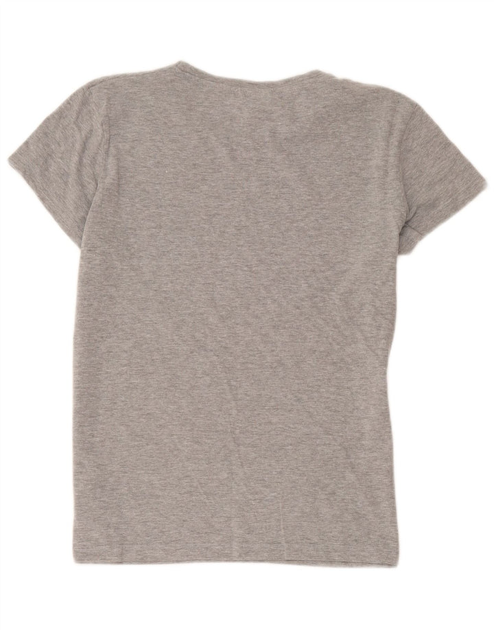 Camiseta feminina gráfica Lotto UK 14 algodão cinza médio