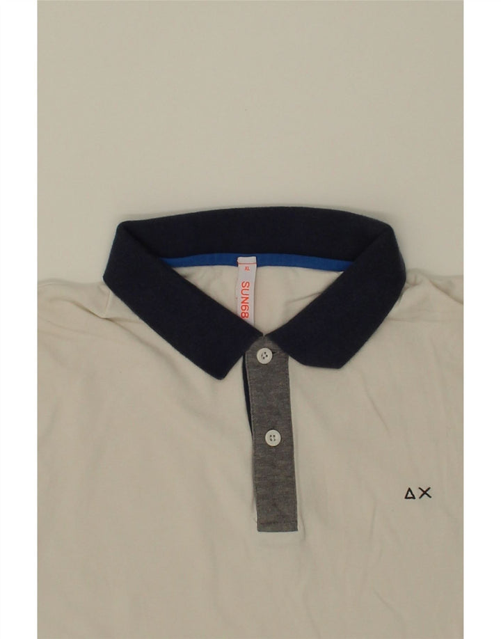 SUN68 Mens Polo Shirt XL White Vintage Sun68 and Second-Hand Sun68 from Messina Hembry 