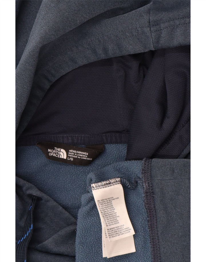 Suéter com capuz gráfico masculino The North Face grande poliéster azul marinho