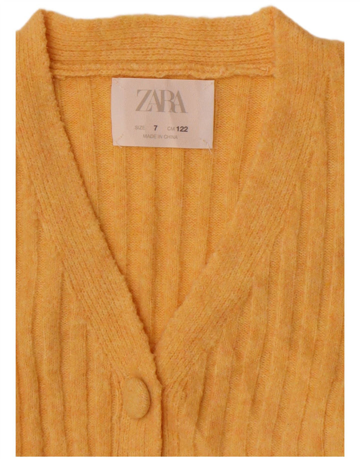 Zara Suéter Cardigan Meninas 6-7 Anos Amarelo