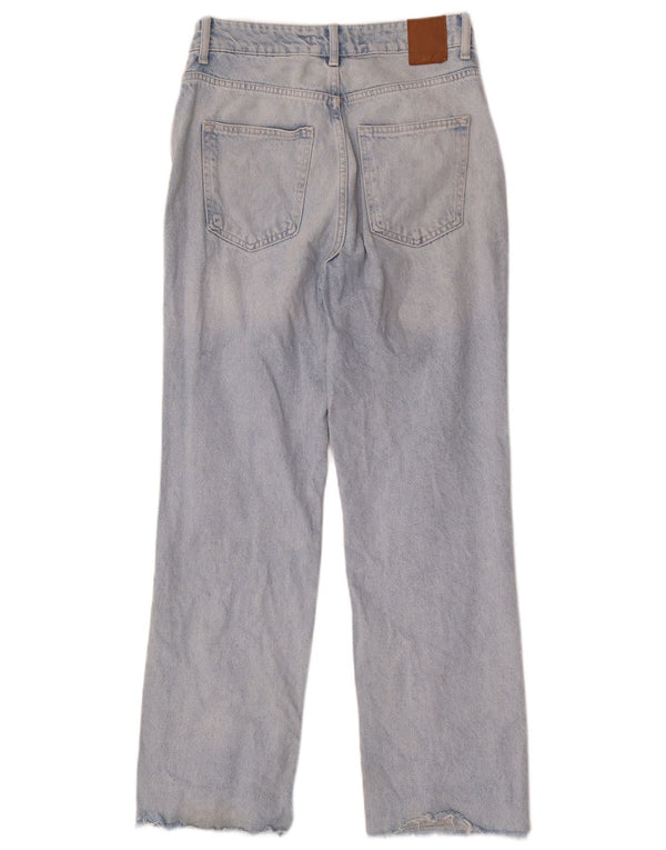 Calça jeans reta feminina Zara EU 38 pequena W28 L29 algodão azul