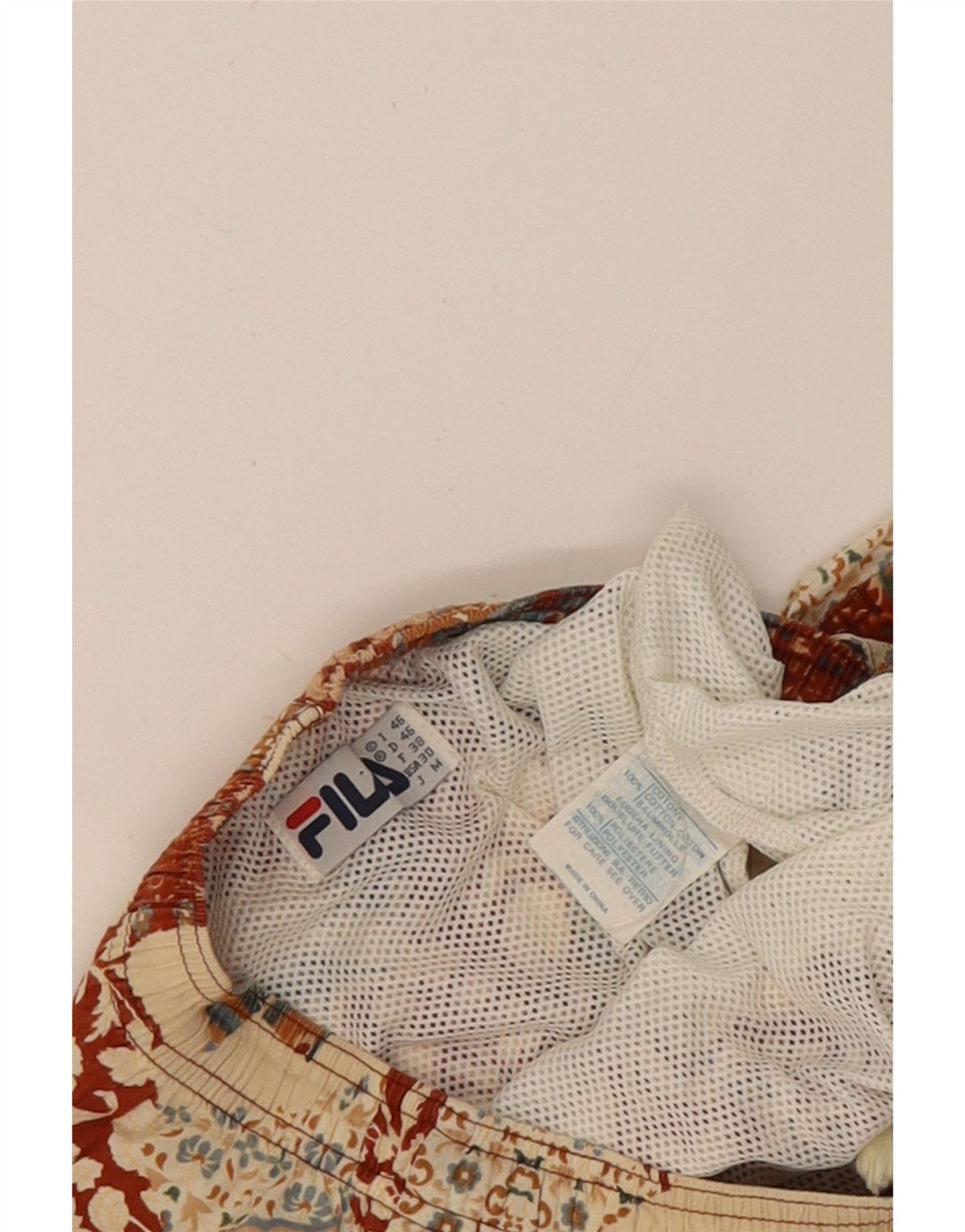 Shorts de natação masculino Fila IT 46 pequeno patchwork multicolorido algodão