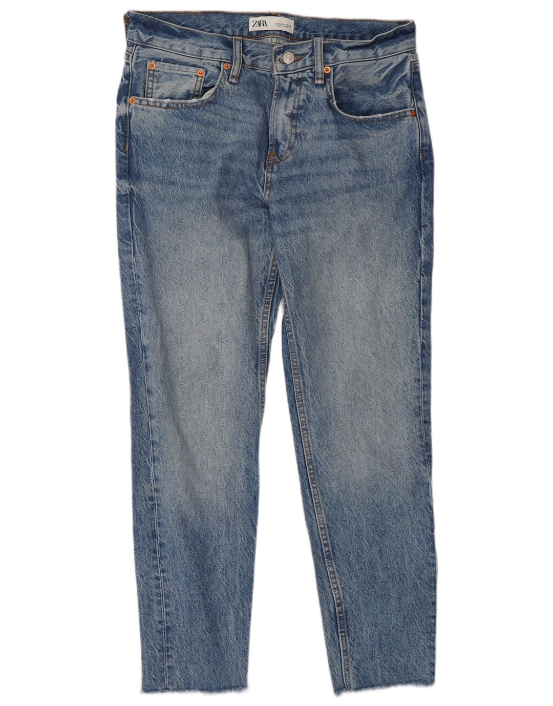 Zara Jeans Slim Feminino EU 38 Pequeno W28 L28 Azul Algodão