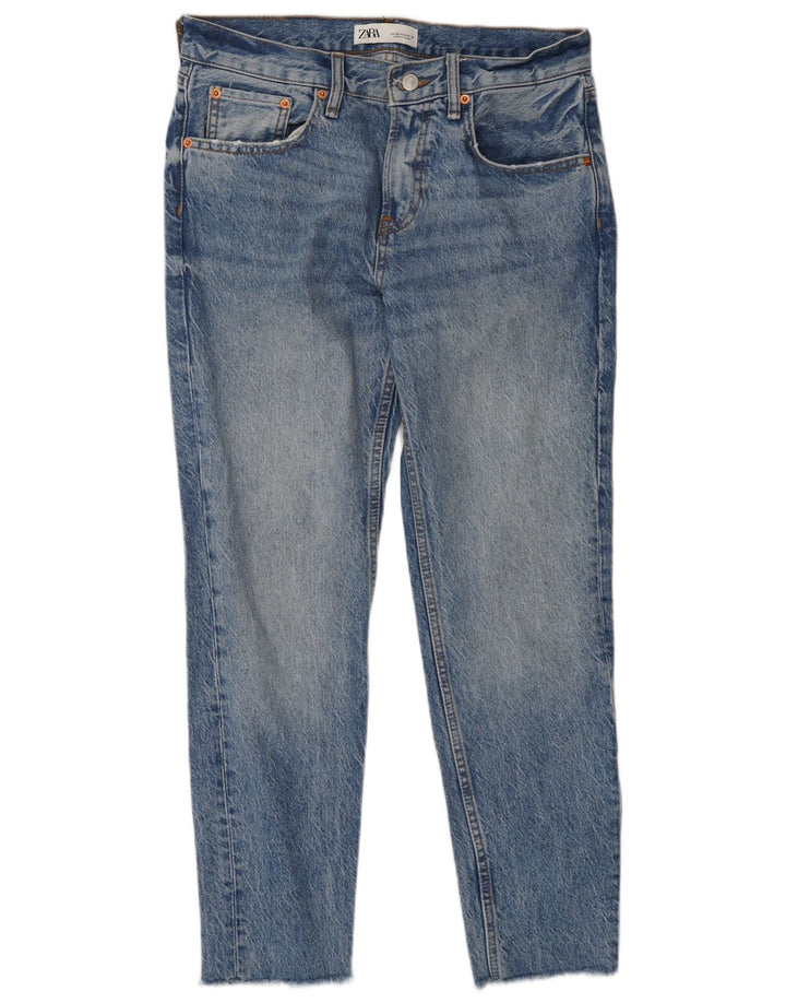 Zara Jeans Slim Feminino EU 38 Pequeno W28 L28 Azul Algodão