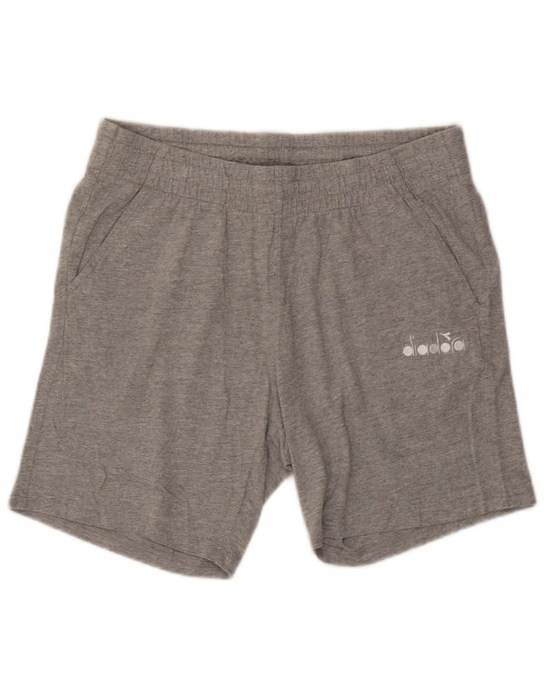 Shorts esportivos femininos Diadora UK 12 algodão cinza médio