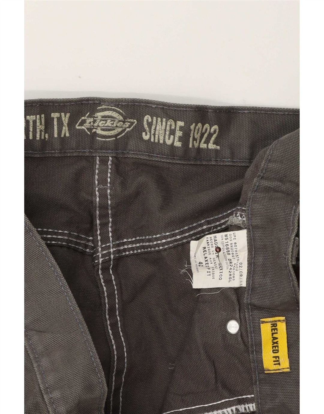 Shorts cargo masculino Dickies com ajuste relaxado W42 2XL algodão cinza