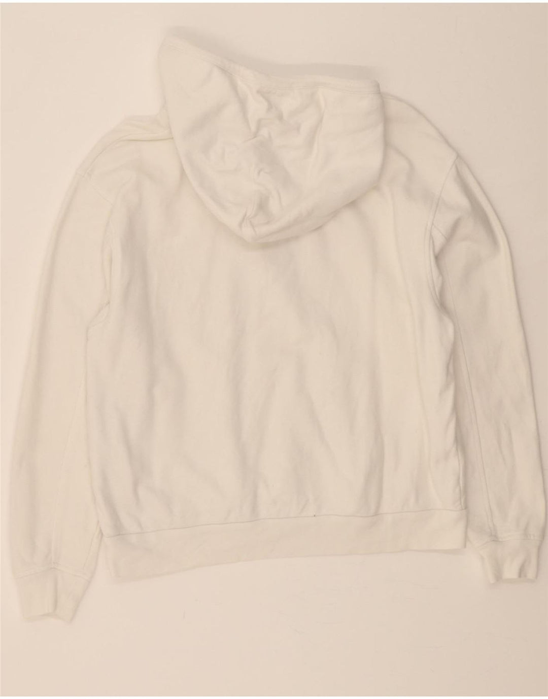 LEVI'S Womens Oversized Graphic Hoodie Jumper UK 2 2XS White Cotton Vintage Levi's and Second-Hand Levi's from Messina Hembry 