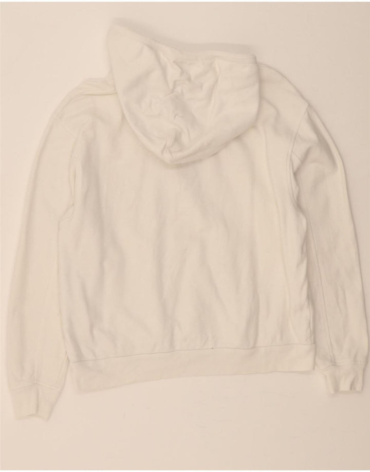 LEVI'S Womens Oversized Graphic Hoodie Jumper UK 2 2XS White Cotton Vintage Levi's and Second-Hand Levi's from Messina Hembry 