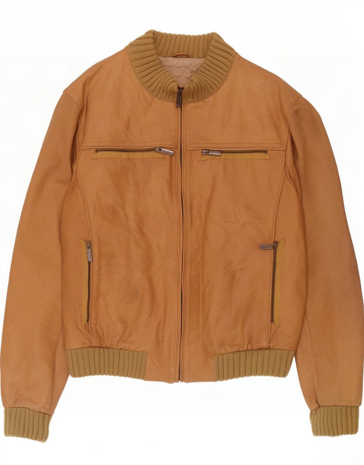 Jaqueta de couro masculina J.J.Scott IT 52 XL Bege