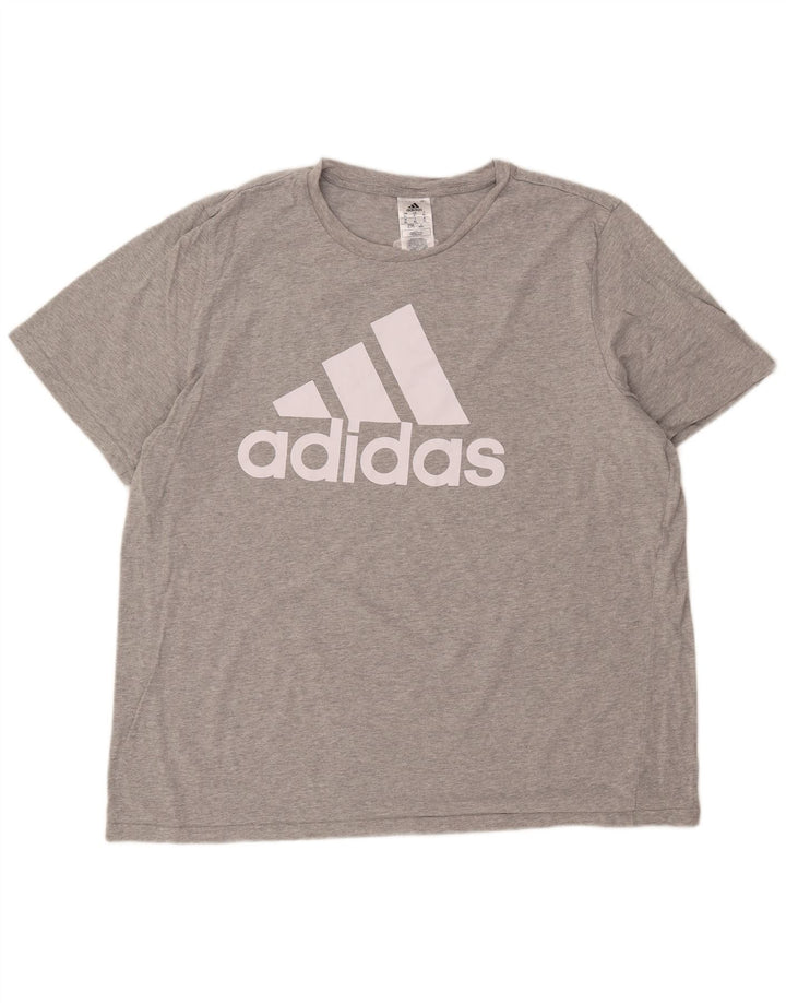 ADIDAS Mens Graphic T-Shirt Top XL Algodão Cinzento