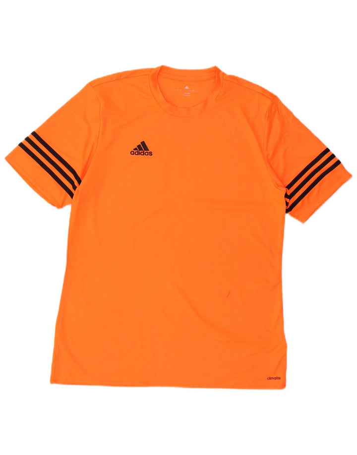 ADIDAS Mens Climalite Camiseta Top Grande Laranja Poliéster