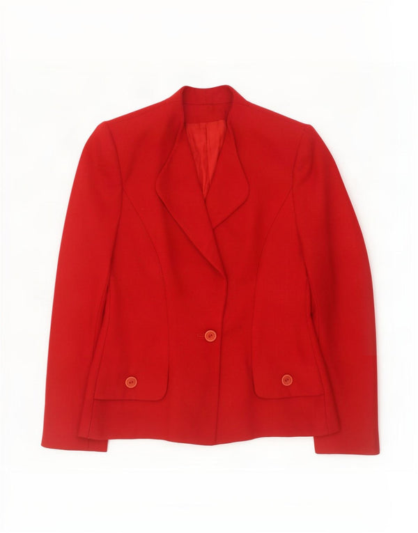 Jaqueta Blazer Feminina Vintage com 1 Botão Reino Unido 12 Vermelho Médio
