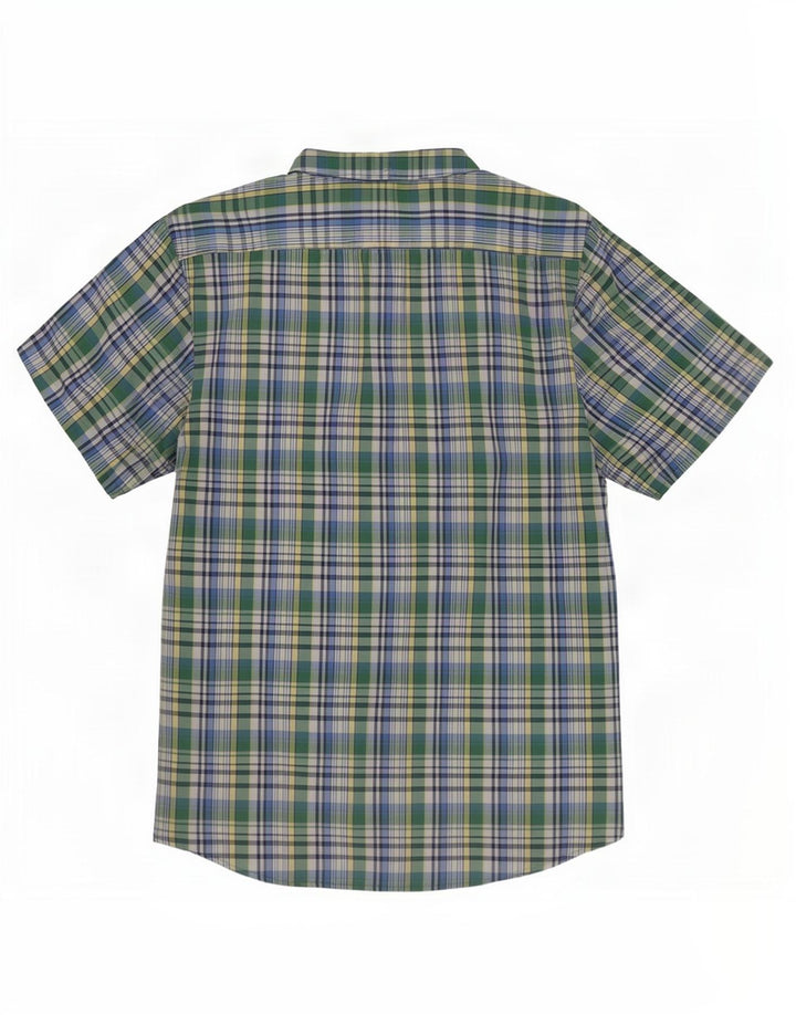 Camisa masculina de manga curta Ben Sherman de algodão xadrez verde pequeno