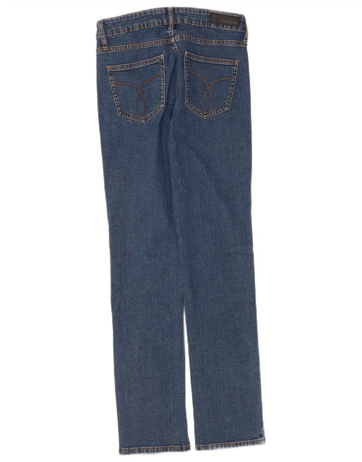 Calça jeans reta feminina Calvin Klein W30 L30 azul