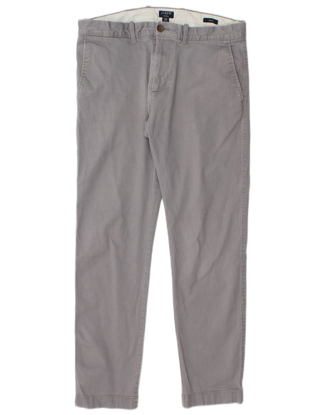 J. CREW Calça Chino Masculina Slim W32 L28 Algodão Cinza
